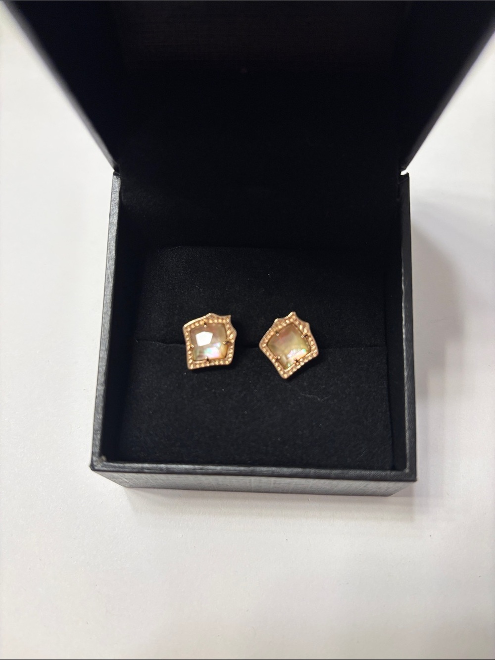 Kendra Scott Gold Iridescent Faceted Stud Earrings